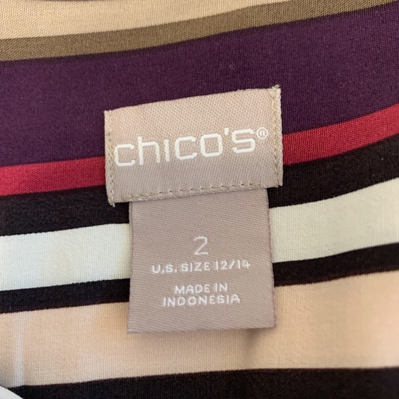 Chico’s Silky Soft Romantic Stripes Blouse - Picture 5 of 7